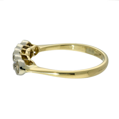 Vintage 18ct Yellow Gold Old Cut Diamond 5 Stone Ring