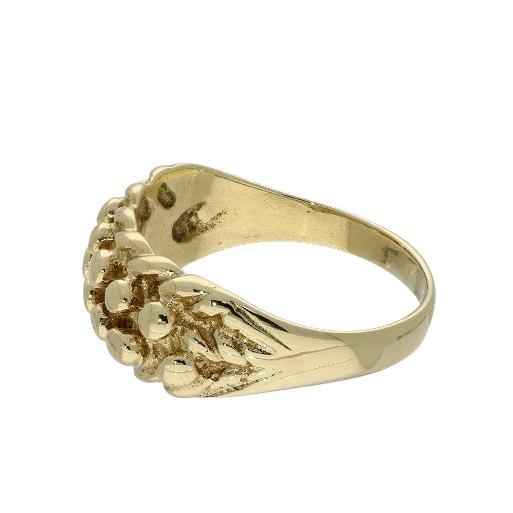 Pre-owned 9ct Yellow Gold 2 Row Keeper Shot Knot Ring 3.6g