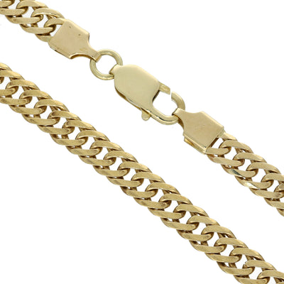 Pre-owned 9ct Yellow Gold Double Curb Link Chain Necklace 24"