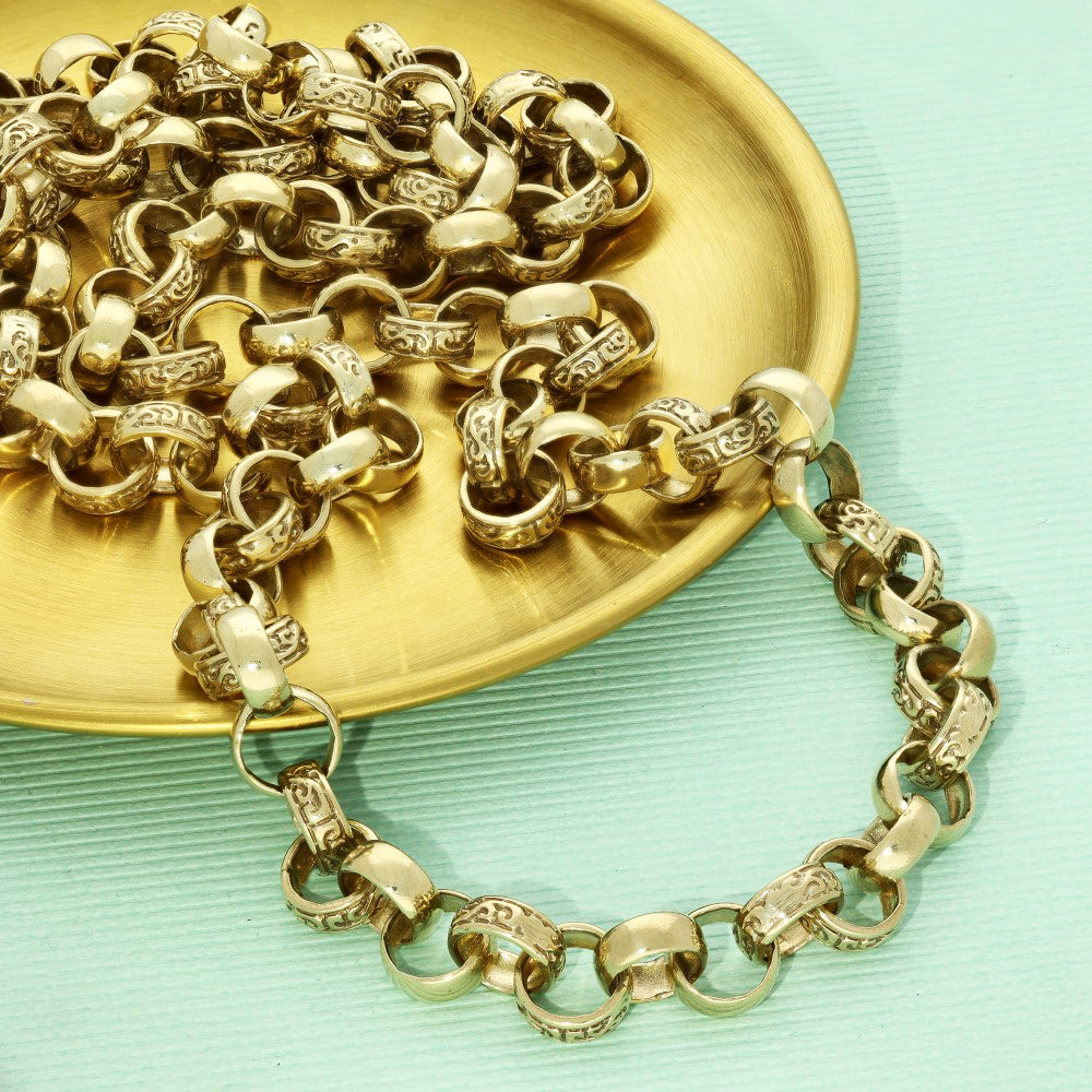 Pre-owned 9ct Yellow Gold Chunky Belcher Link Chain Necklace 30"