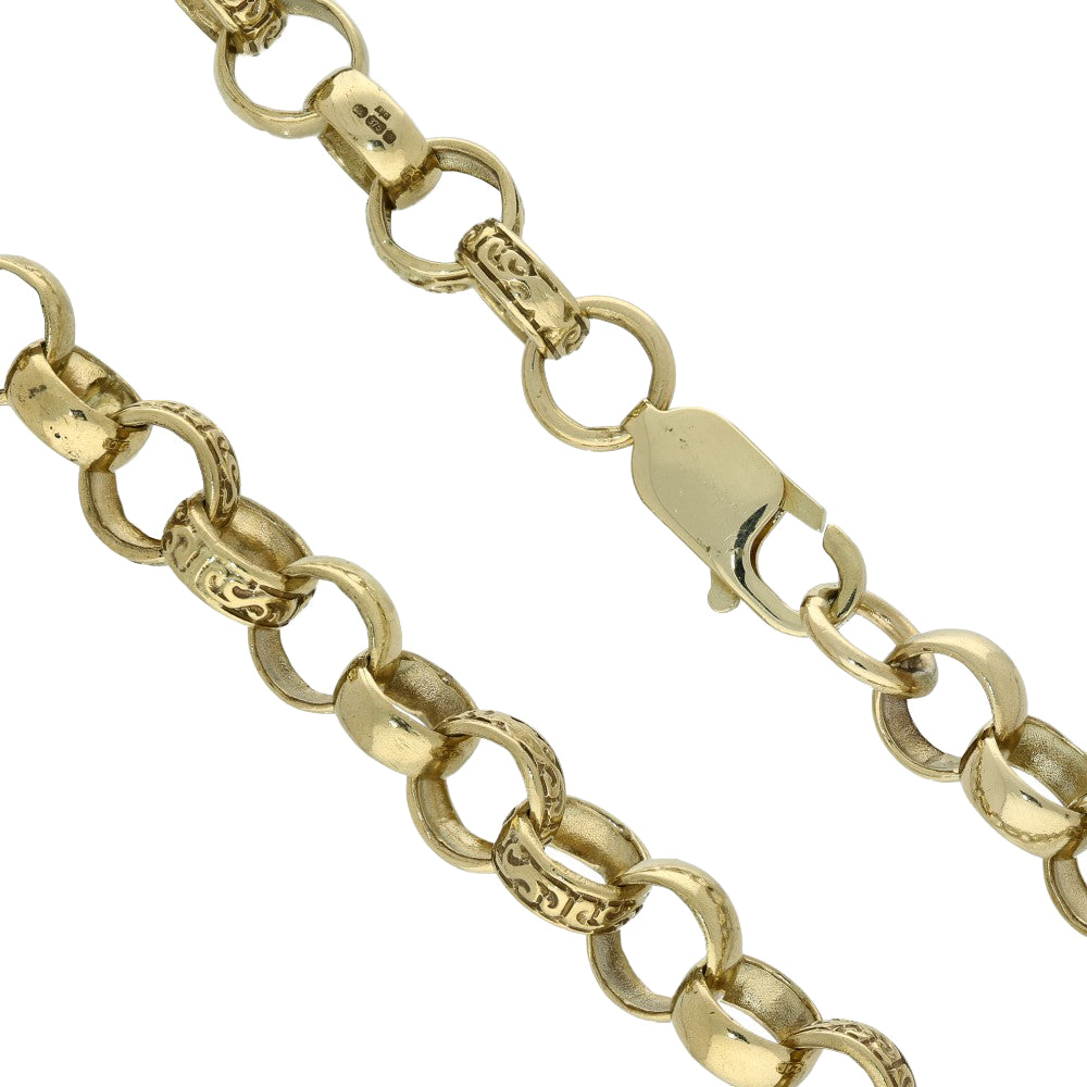 Pre-owned 9ct Yellow Gold Chunky Belcher Link Chain Necklace 30"