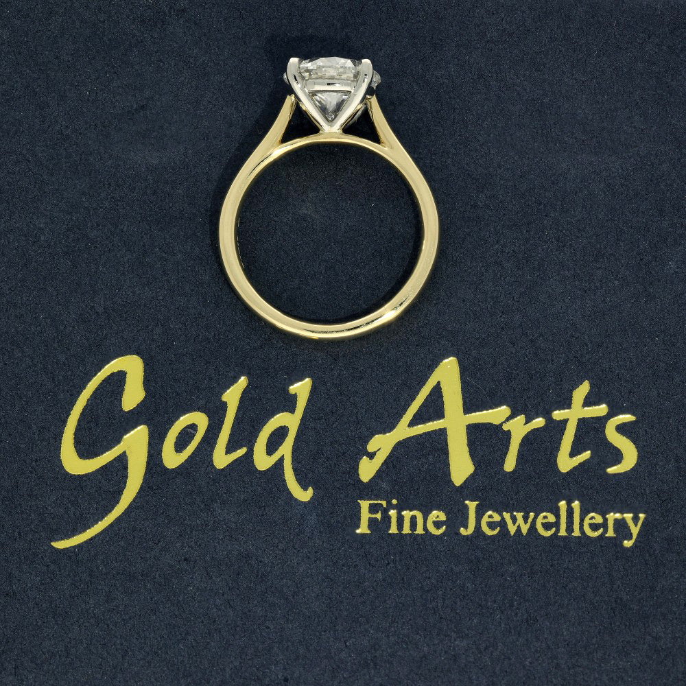 18ct Yellow Gold Laboratory-Grown 3ct Diamond Solitaire Engagement Ring