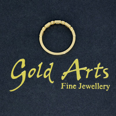 18ct Yellow Gold 0.25ct Milgrain Mix Cut Diamond Half Eternity Ring