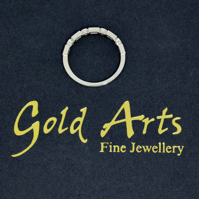 Platinum 0.25ct Milgrain Mix Cut Diamond Half Eternity Ring