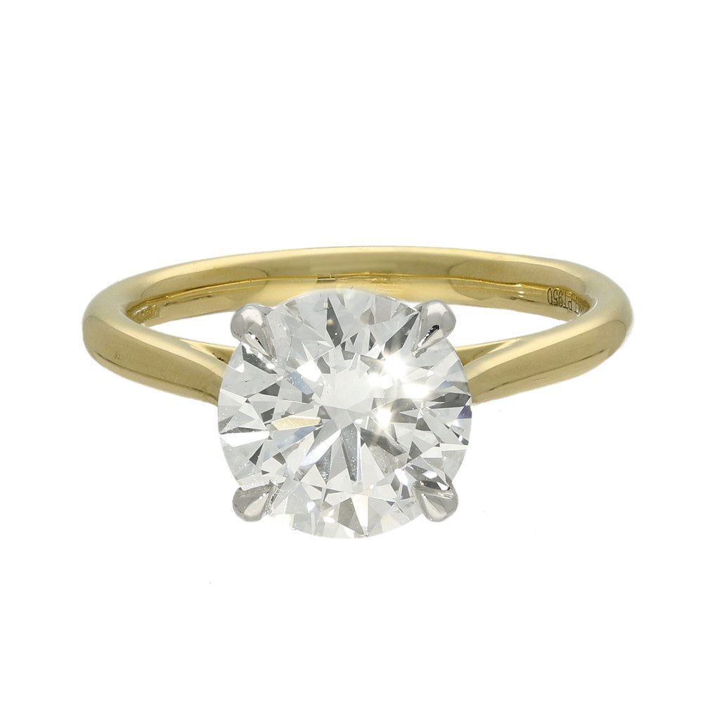 18ct Yellow Gold Laboratory-Grown 3ct Diamond Solitaire Engagement Ring