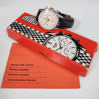 Pre-owned Heuer 2447t Vintage Chronograph Ivory Watch