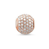 Thomas Sabo Sil Rose Gold Plated Zirconia Pavé Karma Bead K0053-416-14