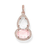 Thomas Sabo Silver Rose Gold Plated Milky & Rose Quartz Maharani Double Pendant PE697-702-9