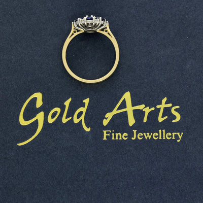 18ct Yellow Gold Sapphire & Diamond Cluster Ring