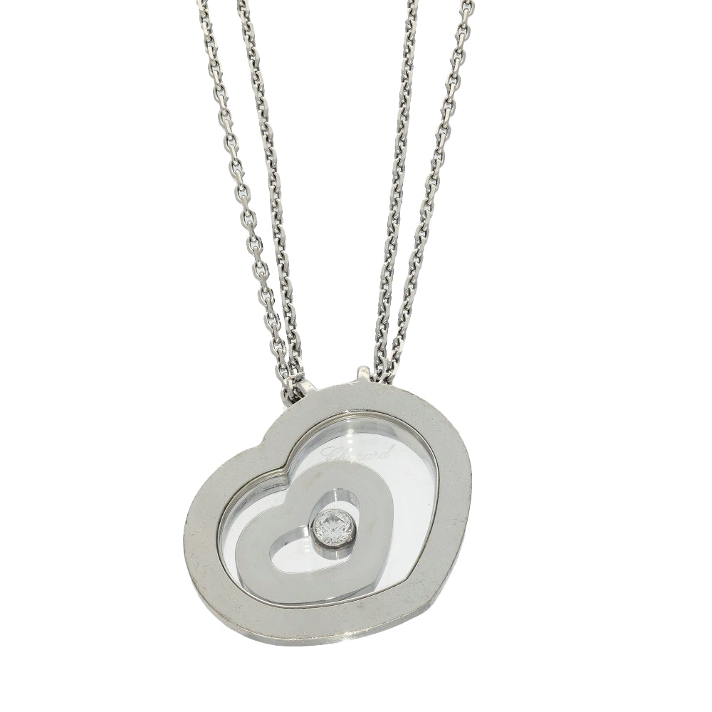 Pre-Loved 18ct White Gold Chopard Happy Spirit Diamond Heart Necklace