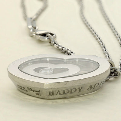 Pre-Loved 18ct White Gold Chopard Happy Spirit Diamond Heart Necklace