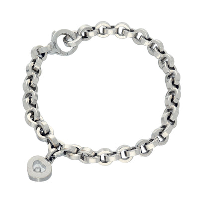 Pre-Loved 18ct White Gold Chopard Happy Diamonds Heart Bracelet