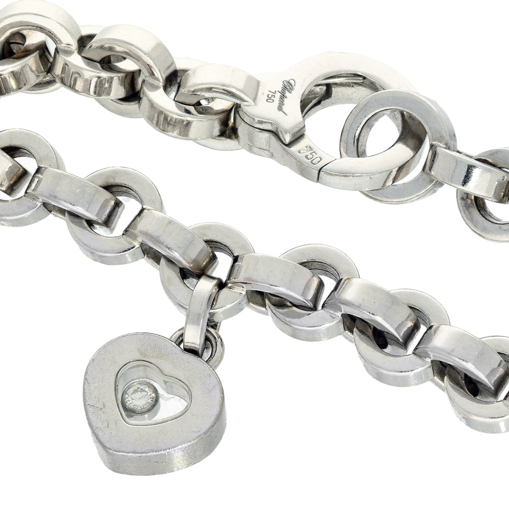 Pre-Loved 18ct White Gold Chopard Happy Diamonds Heart Bracelet