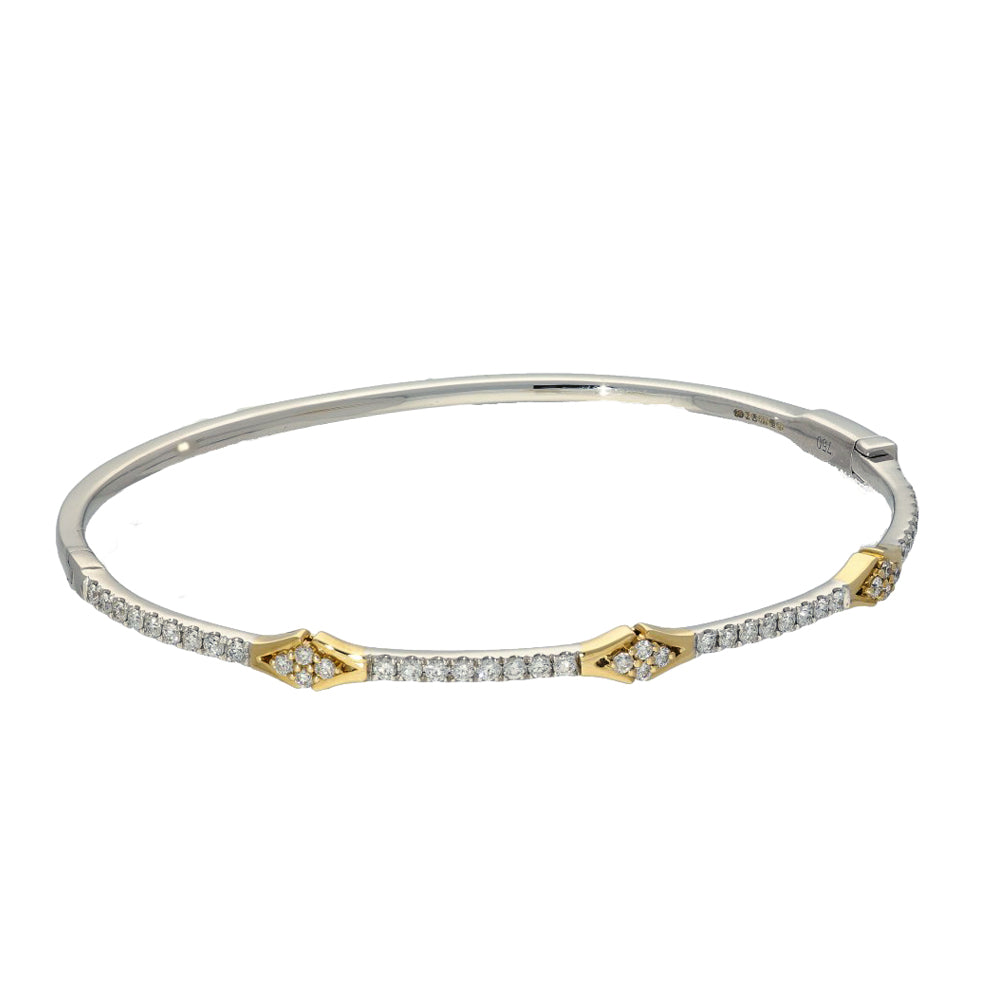 18ct White & Yellow Gold Diamond Bangle