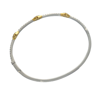 18ct White & Yellow Gold Diamond Bangle