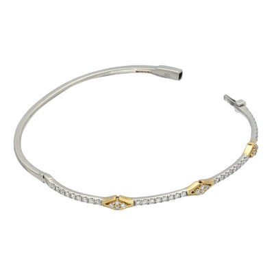 18ct White & Yellow Gold Diamond Bangle