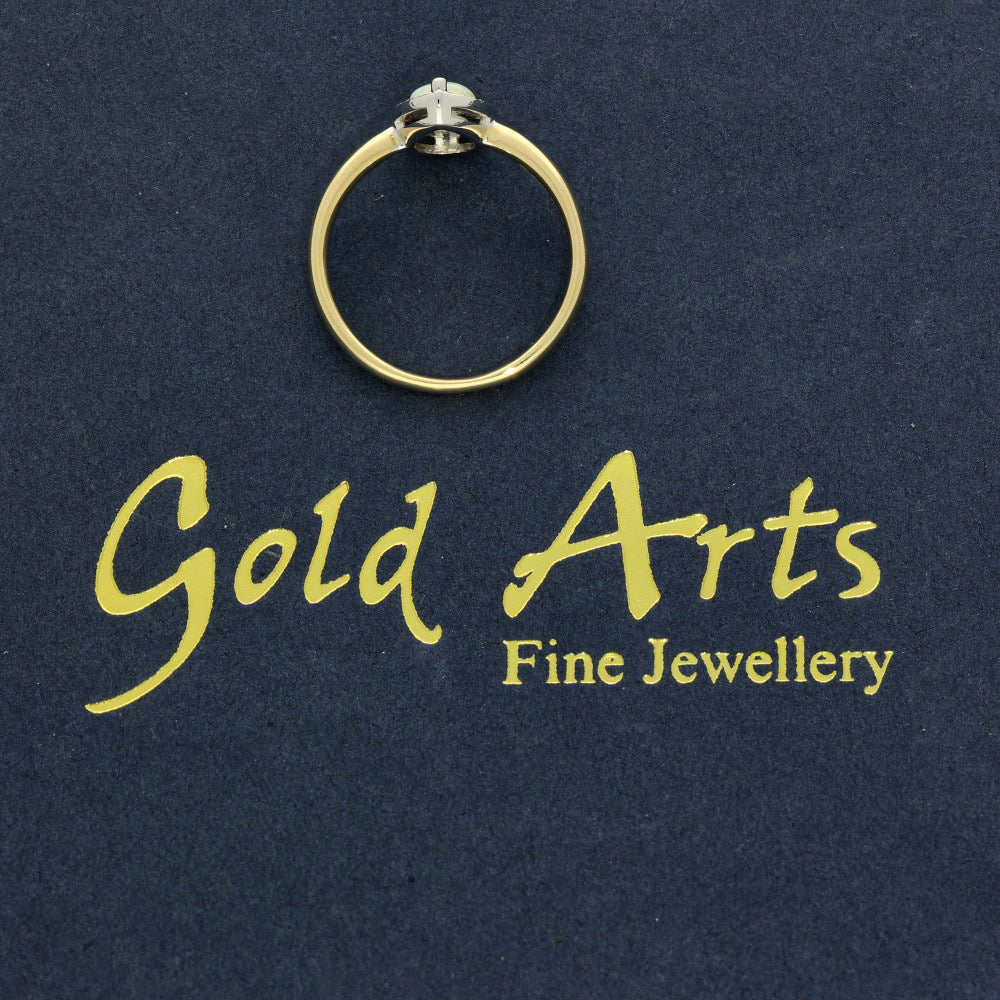 18ct Yellow Gold Opal and Diamond Teardrop Halo Ring