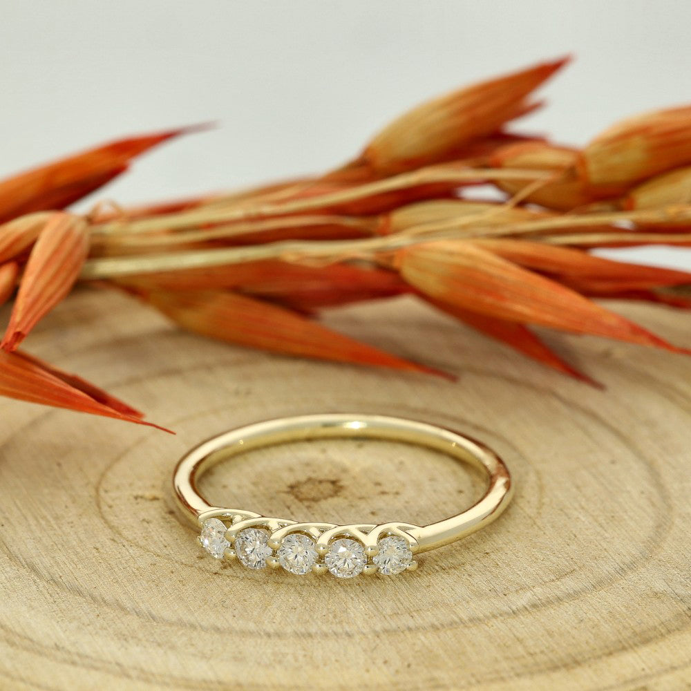 9ct Yellow Gold Diamond 5-Stone Eternity Ring