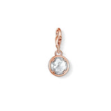 Thomas Sabo Silver Rose Gold Plated Zirconia Charm 1008-416-14