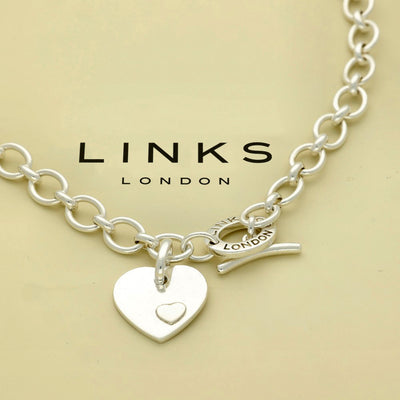 Pre-loved Links of London Classic Necklace with Disc Heart Charm