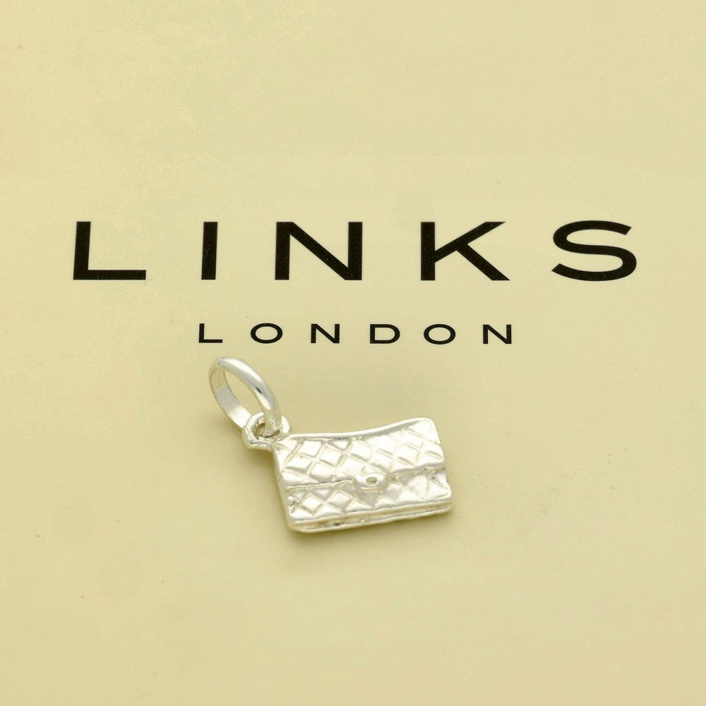 Pre-loved Links of London Silver Quilted Handbag Charm