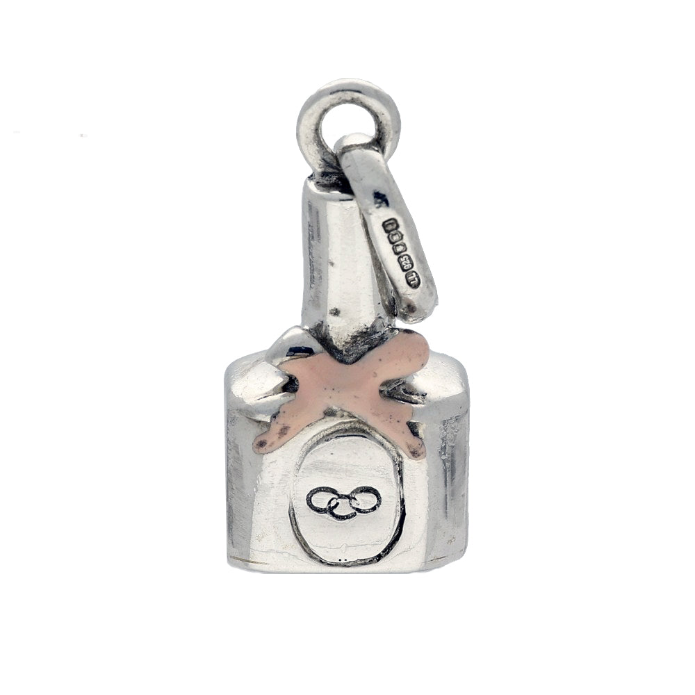 Pre-loved Links of London Silver & Pink Enamel Nail Polish Bottle Charm