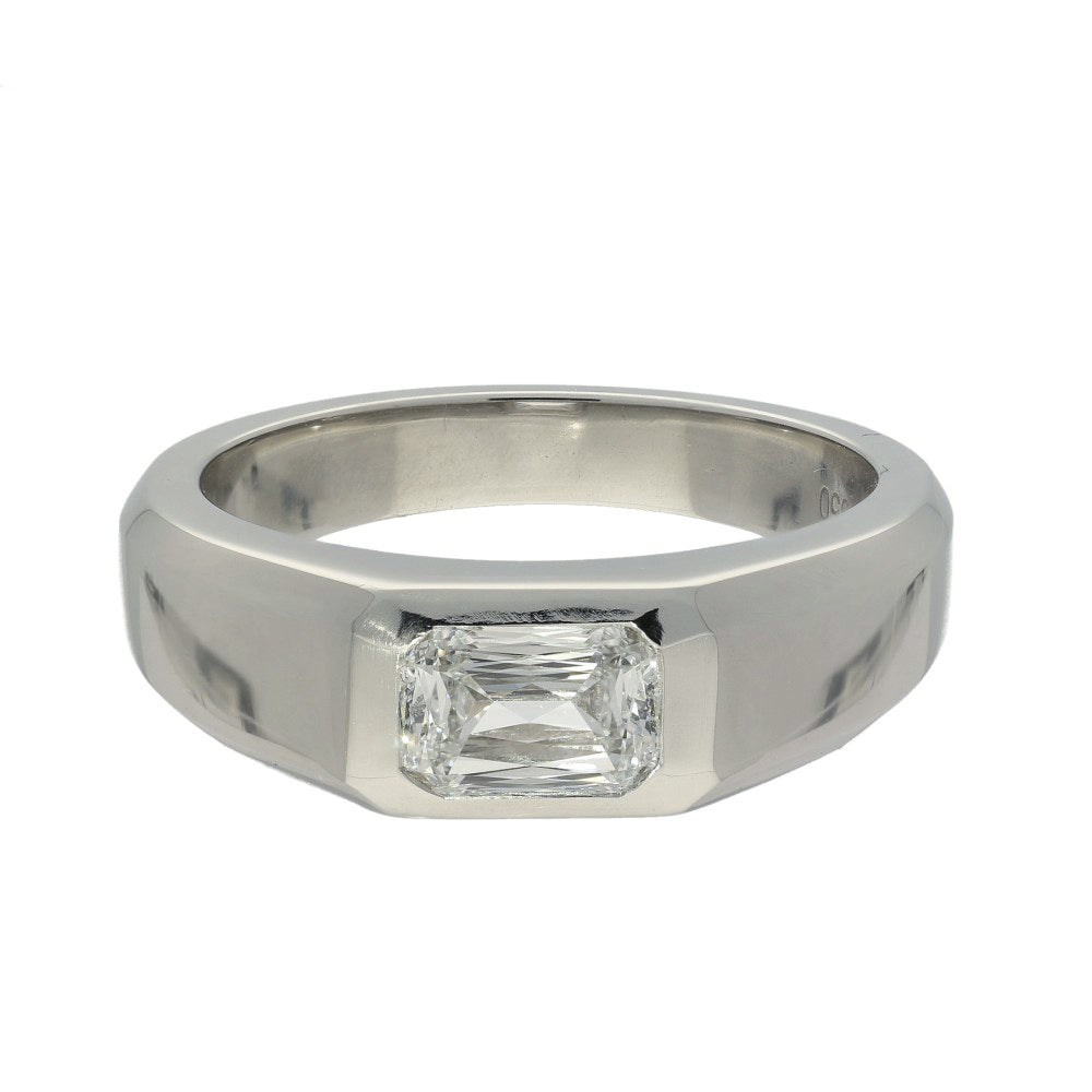 Platinum Laboratory-Grown Diamond 1ct Radiant Cut Bezel Set Ring