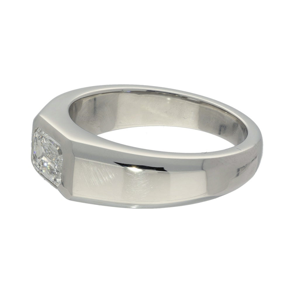 Platinum Laboratory-Grown Diamond 1ct Radiant Cut Bezel Set Ring