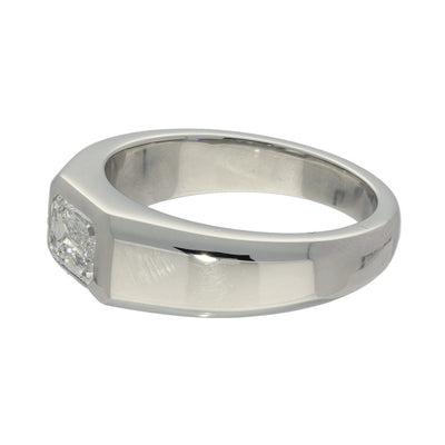 Platinum Laboratory-Grown Diamond 1ct Radiant Cut Bezel Set Ring