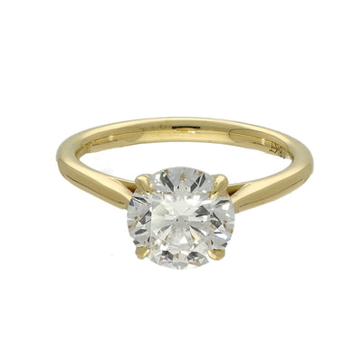 18ct Yellow Gold Laboratory-Grown 2ct Diamond Solitaire Engagement Ring