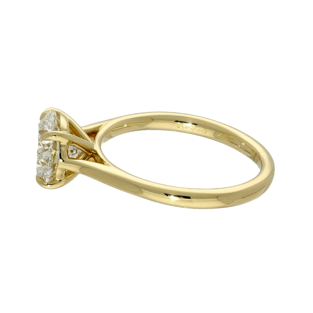 18ct Yellow Gold Laboratory-Grown 2ct Diamond Solitaire Engagement Ring