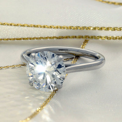 Platinum Laboratory-Grown 3ct Diamond Solitaire Engagement Ring