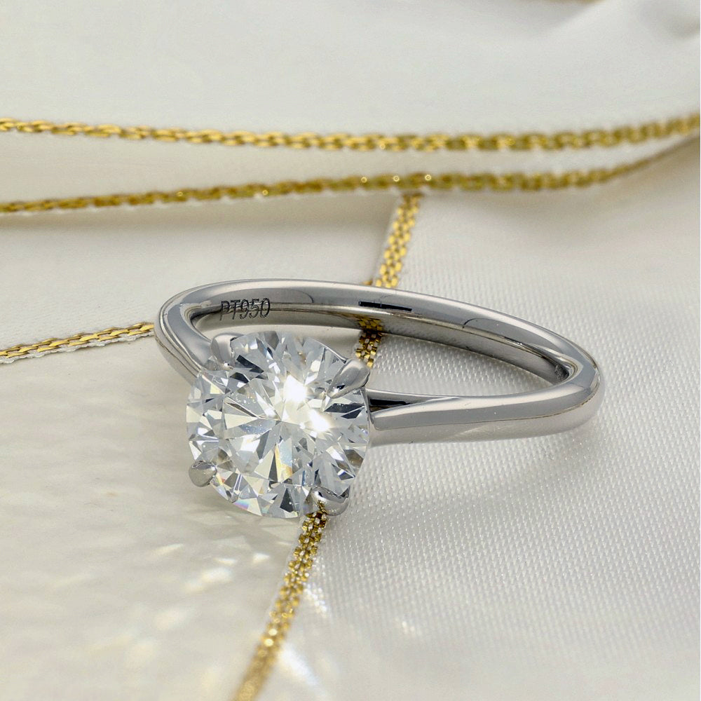 Platinum Laboratory-Grown 2ct Diamond Solitaire Engagement Ring