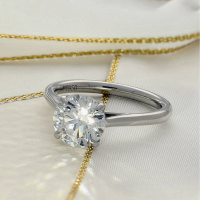 Platinum Laboratory-Grown 2ct Diamond Solitaire Engagement Ring