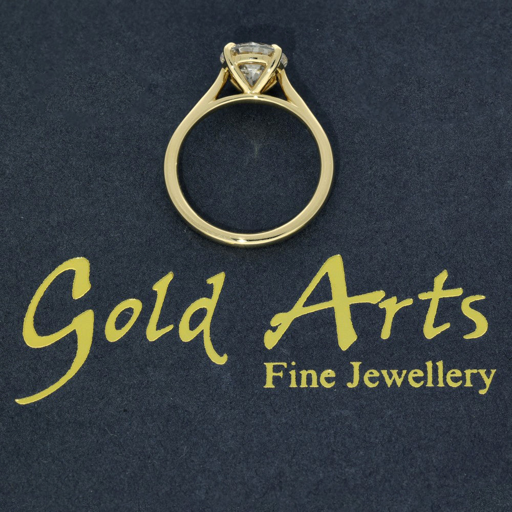 18ct Yellow Gold Laboratory-Grown 2ct Diamond Solitaire Engagement Ring