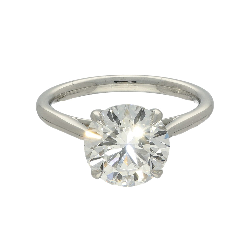 Platinum Laboratory-Grown 3ct Diamond Solitaire Engagement Ring