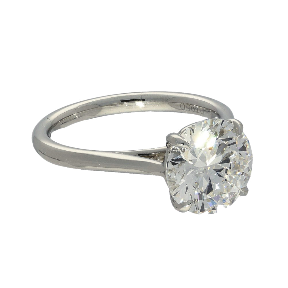 Platinum Laboratory-Grown 3ct Diamond Solitaire Engagement Ring