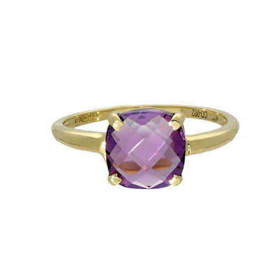 18ct Yellow Gold Amethyst Single Stone Ring