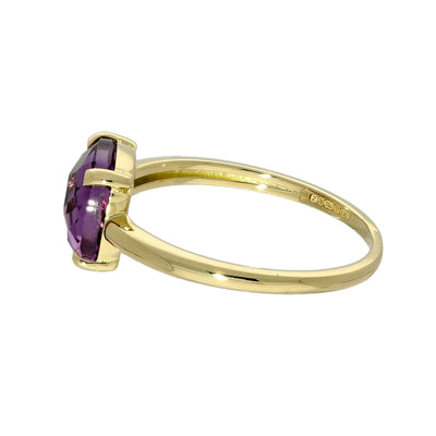 18ct Yellow Gold Amethyst Single Stone Ring