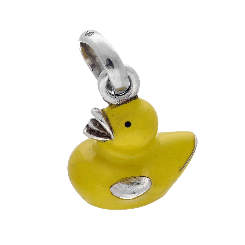 Pre-loved Links of London Silver & Yellow Enamel Ducky Charm