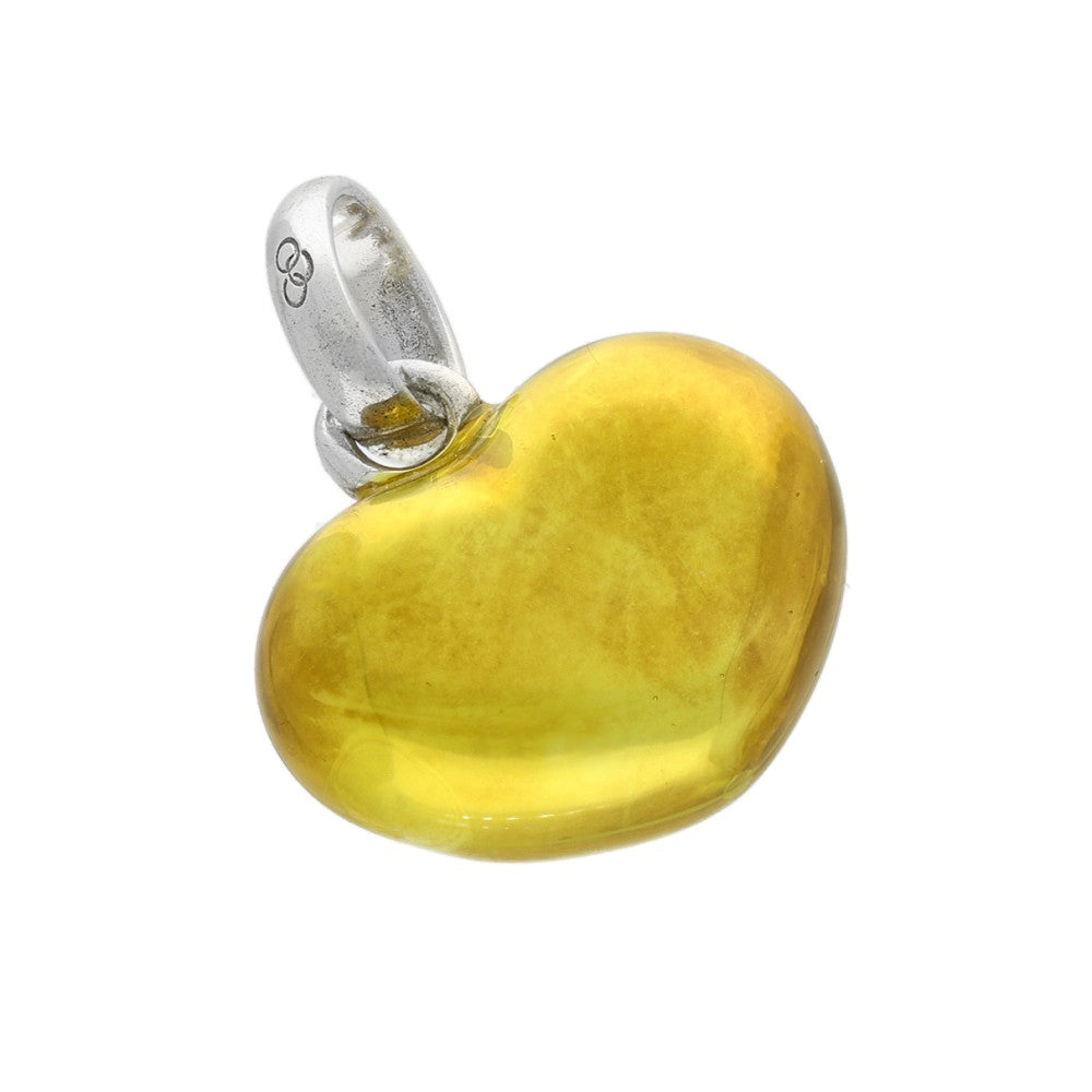 Pre-loved Links of London Silver Yellow Metallic Heart Charm