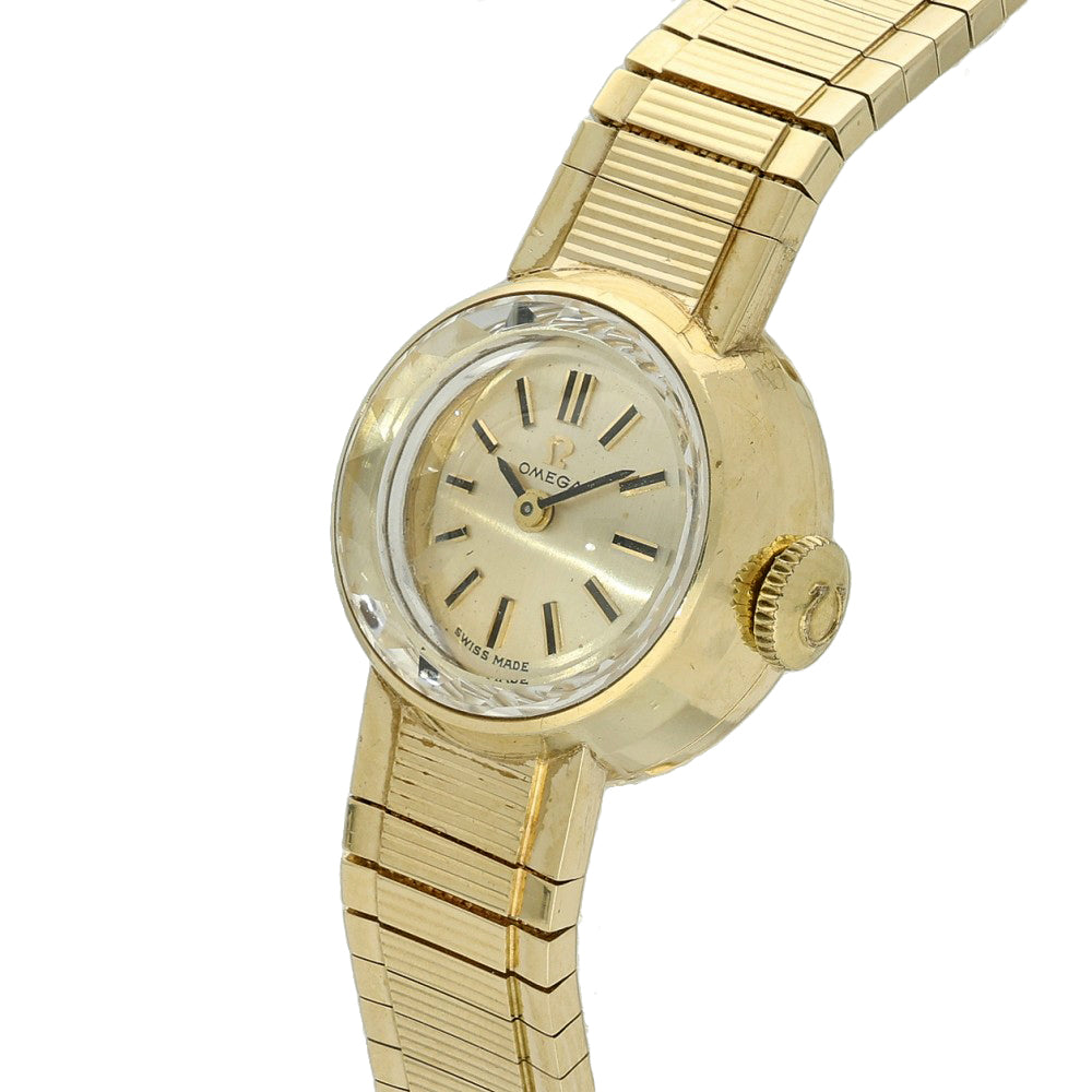 Pre-owned Vintage Ladies Omega 9ct Yellow Gold Cocktail Watch