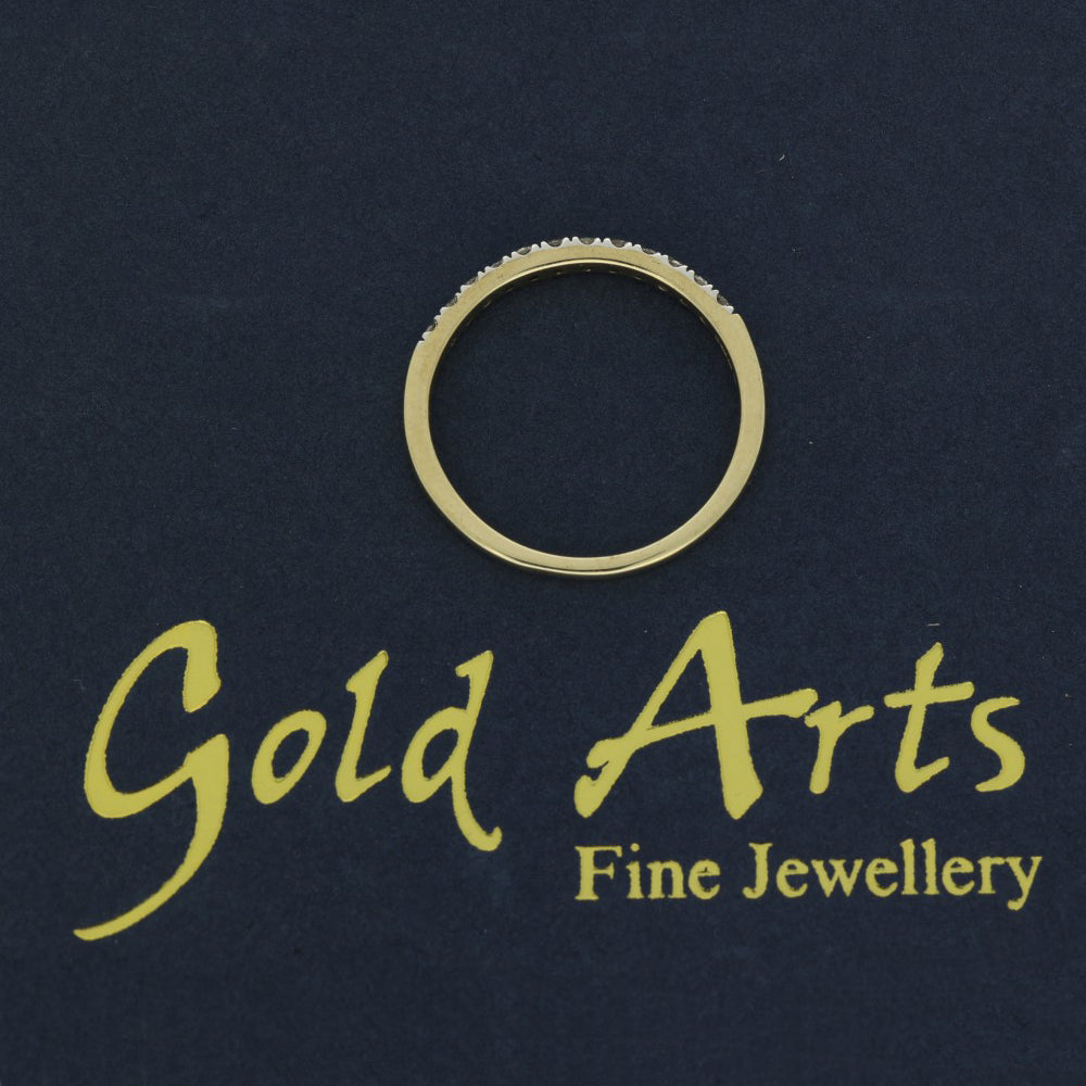 9ct Yellow Gold 0.25ct Claw Set Diamond Half Eternity Ring