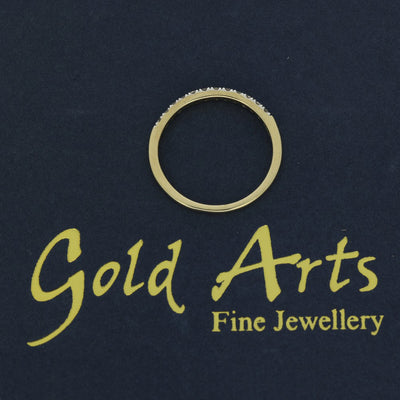 9ct Yellow Gold 0.25ct Claw Set Diamond Half Eternity Ring