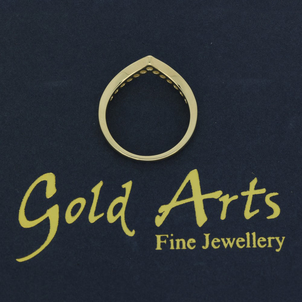 9ct Yellow Gold 0.50ct Channel Set Diamond Wishbone Ring