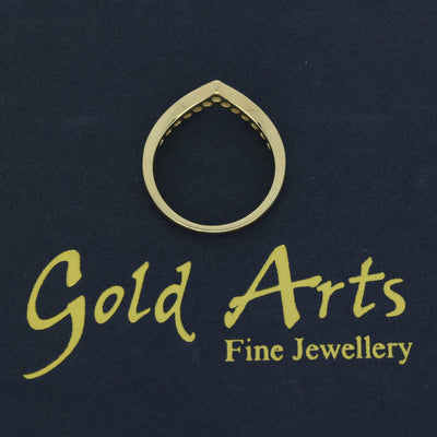 9ct Yellow Gold 0.50ct Channel Set Diamond Wishbone Ring