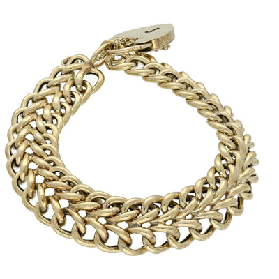 Pre-loved 9ct Yellow Gold Double Curb Chunky Bracelet