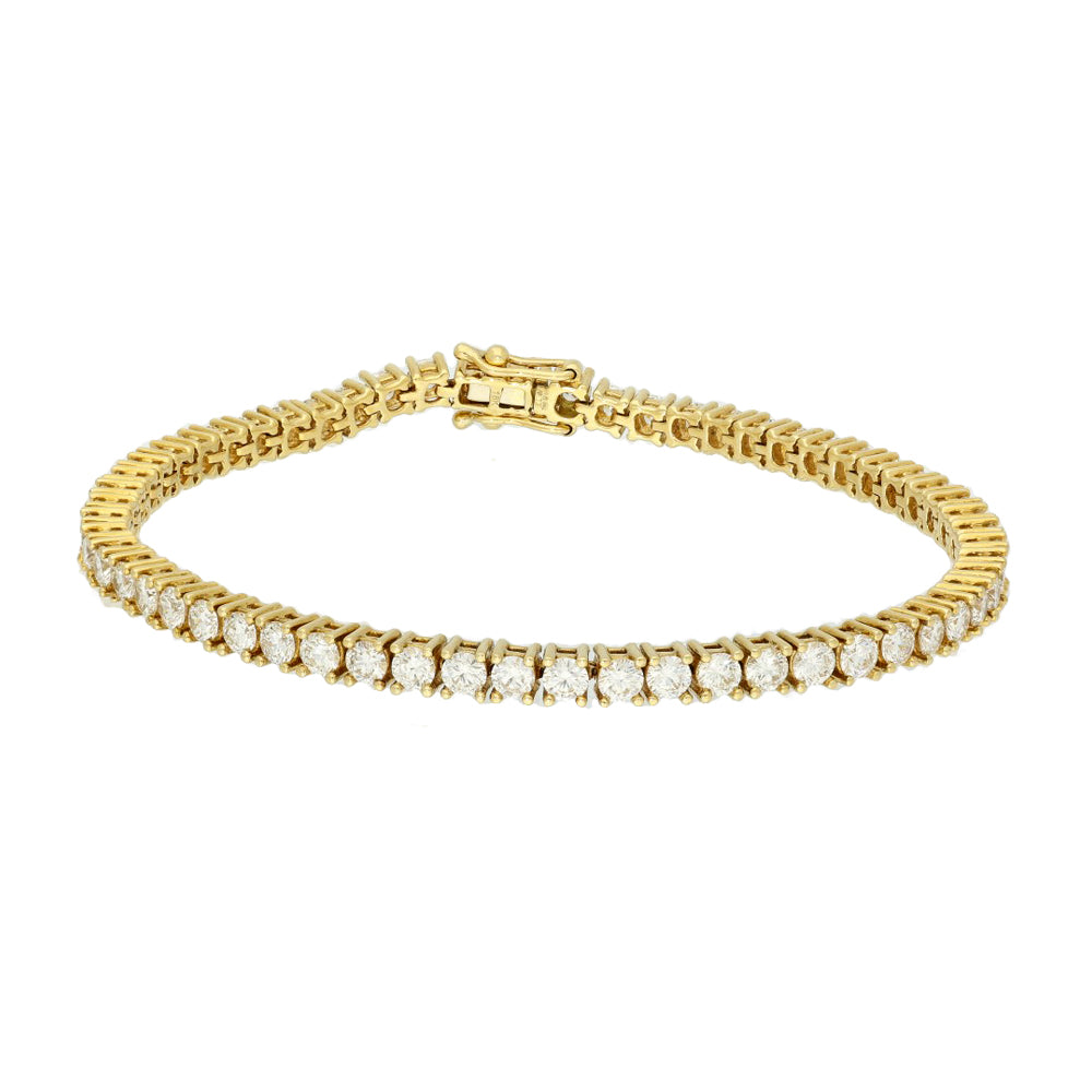 18ct Yellow Gold Diamond Tennis Bracelet - 5.00ct