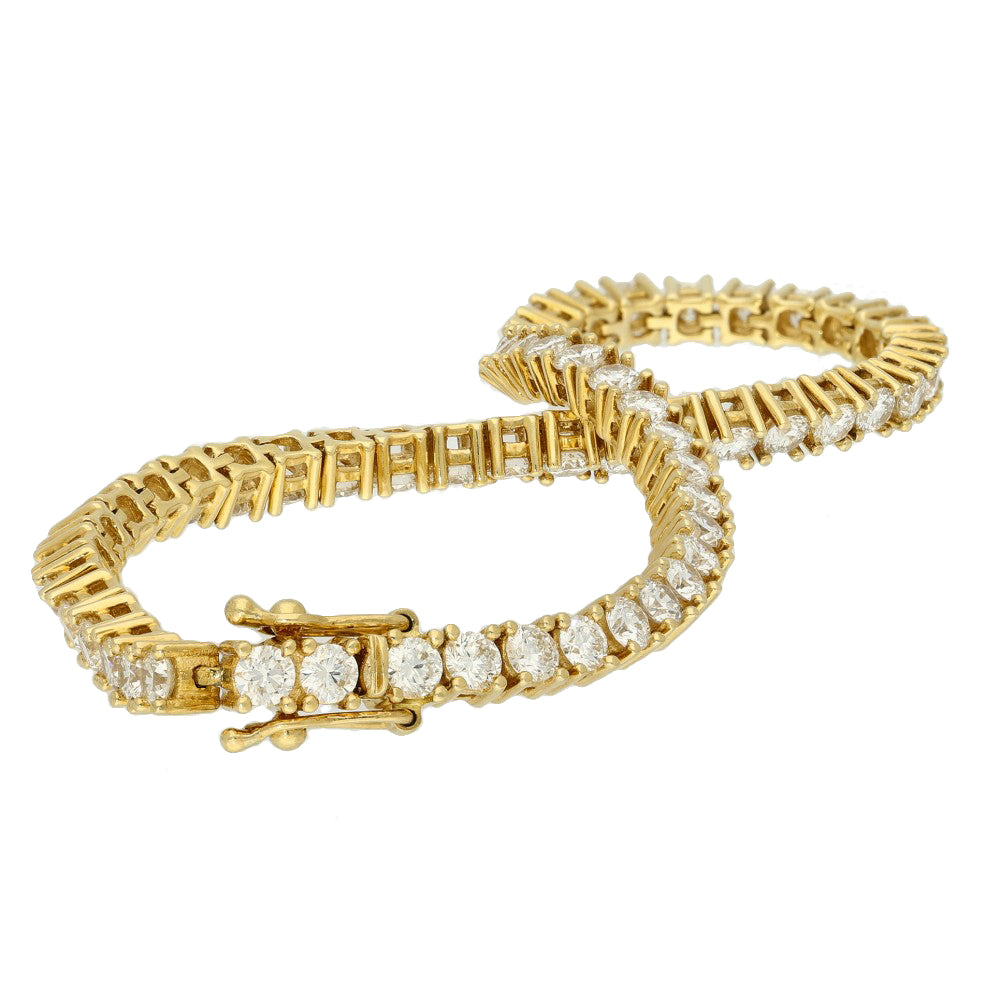 18ct Yellow Gold Diamond Tennis Bracelet - 5.00ct