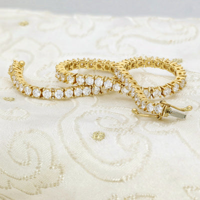 18ct Yellow Gold Diamond Tennis Bracelet - 4.00ct